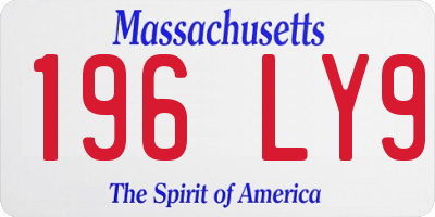 MA license plate 196LY9