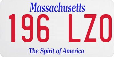 MA license plate 196LZ0