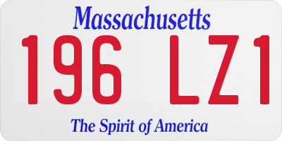 MA license plate 196LZ1