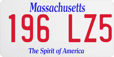 MA license plate 196LZ5