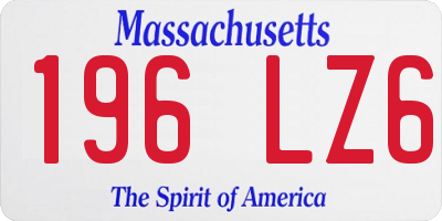 MA license plate 196LZ6