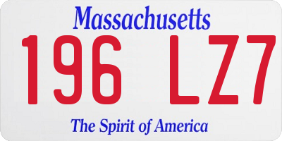 MA license plate 196LZ7