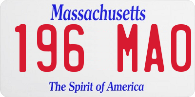 MA license plate 196MA0