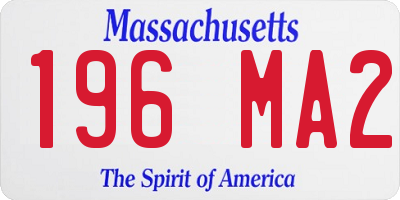 MA license plate 196MA2
