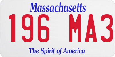 MA license plate 196MA3