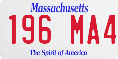 MA license plate 196MA4