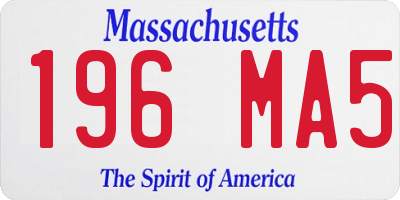 MA license plate 196MA5