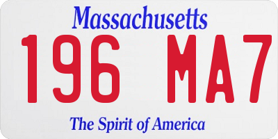 MA license plate 196MA7