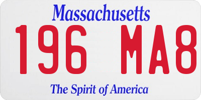 MA license plate 196MA8