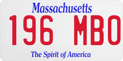 MA license plate 196MB0