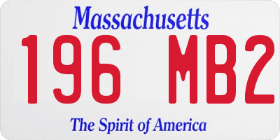 MA license plate 196MB2