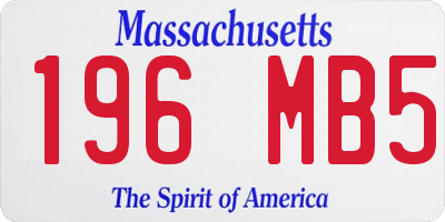 MA license plate 196MB5