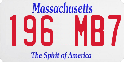 MA license plate 196MB7