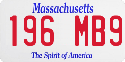 MA license plate 196MB9