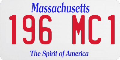 MA license plate 196MC1