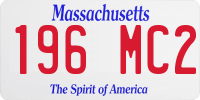 MA license plate 196MC2