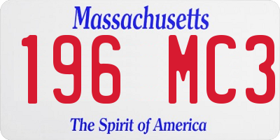 MA license plate 196MC3