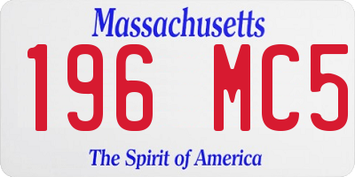 MA license plate 196MC5