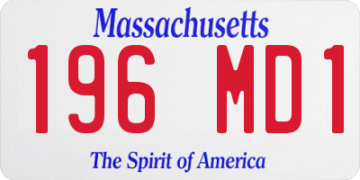 MA license plate 196MD1