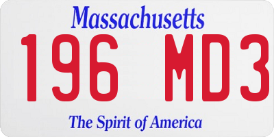 MA license plate 196MD3