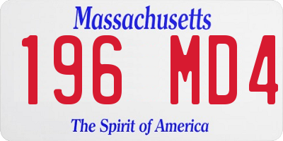 MA license plate 196MD4