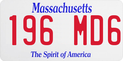 MA license plate 196MD6