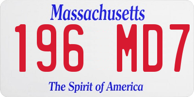 MA license plate 196MD7