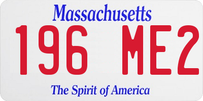 MA license plate 196ME2