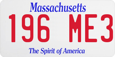 MA license plate 196ME3