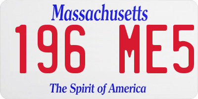 MA license plate 196ME5