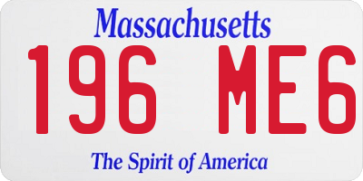 MA license plate 196ME6