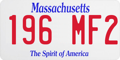 MA license plate 196MF2