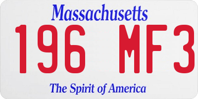 MA license plate 196MF3