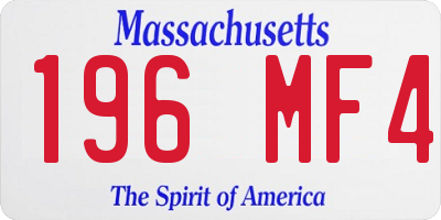 MA license plate 196MF4