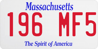 MA license plate 196MF5