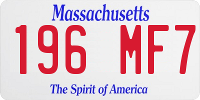 MA license plate 196MF7