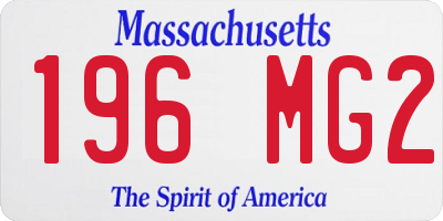 MA license plate 196MG2