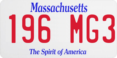 MA license plate 196MG3