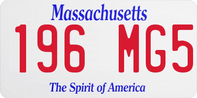 MA license plate 196MG5