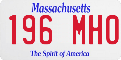 MA license plate 196MH0