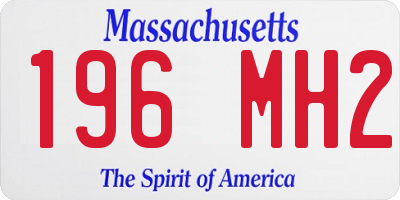 MA license plate 196MH2