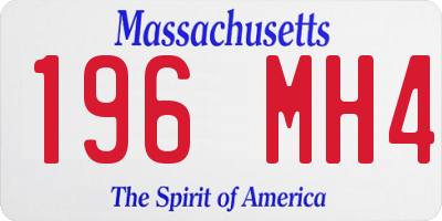 MA license plate 196MH4
