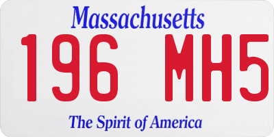 MA license plate 196MH5