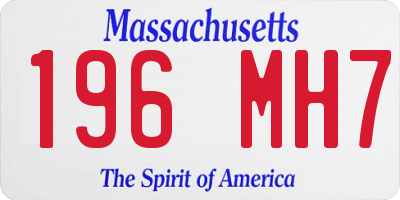 MA license plate 196MH7