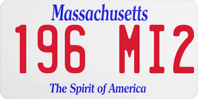 MA license plate 196MI2