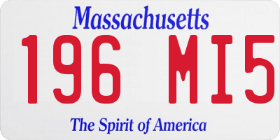 MA license plate 196MI5
