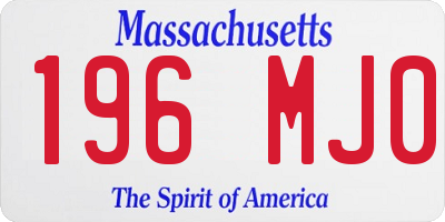 MA license plate 196MJ0