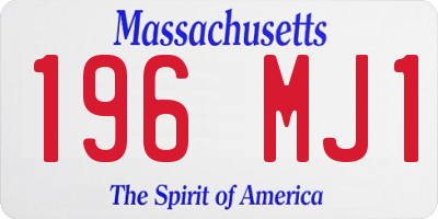 MA license plate 196MJ1
