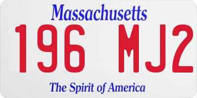 MA license plate 196MJ2