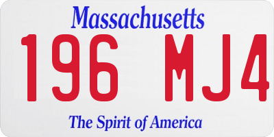 MA license plate 196MJ4